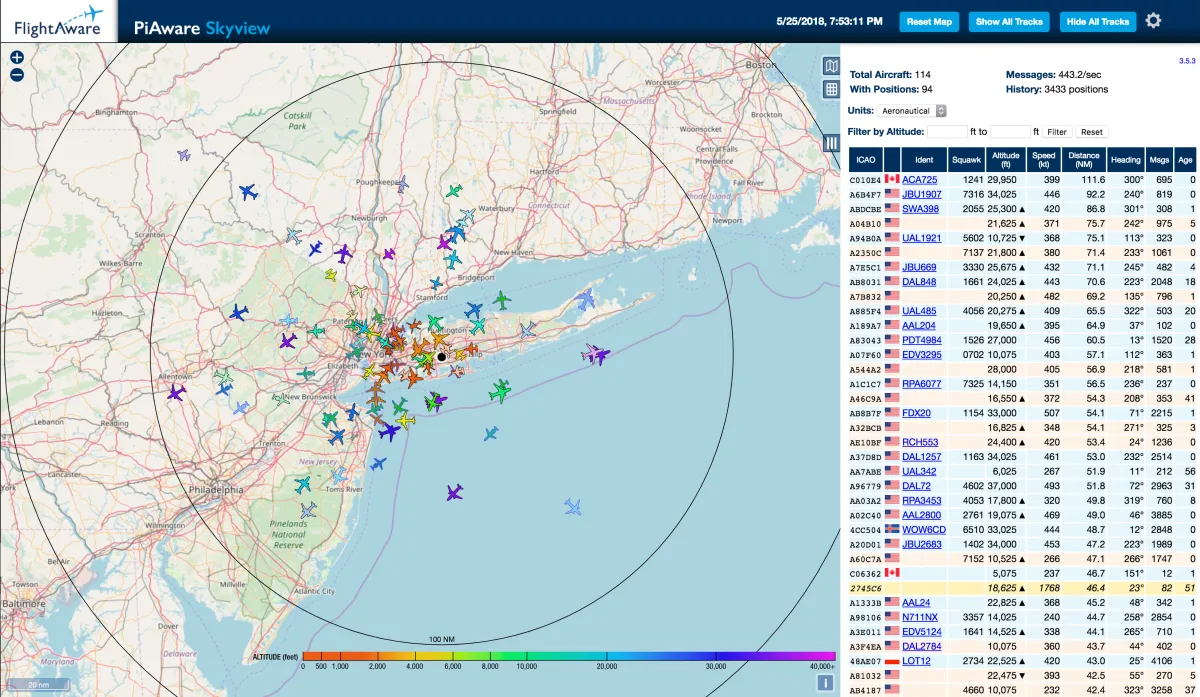 Tracking planes with ADS-B