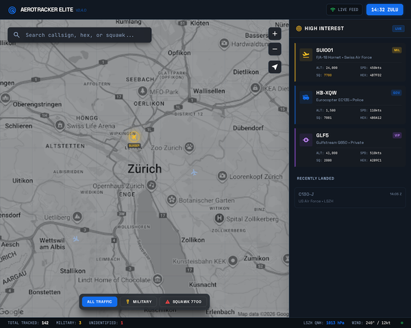 ADS-B rare aircraft tracker